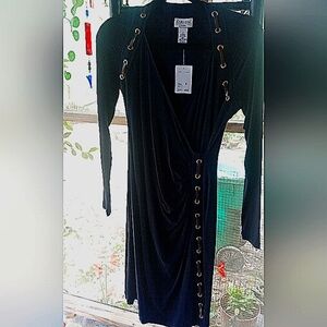 Carmen Marc Valvo SZ M Navy Blue Dress NWT